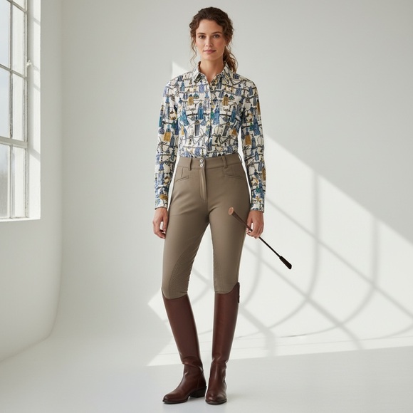 Tommy Hilfiger Blue & Gold Tassel Pattern Button Long Sleeve Up Shirt Old Money - Picture 5 of 12